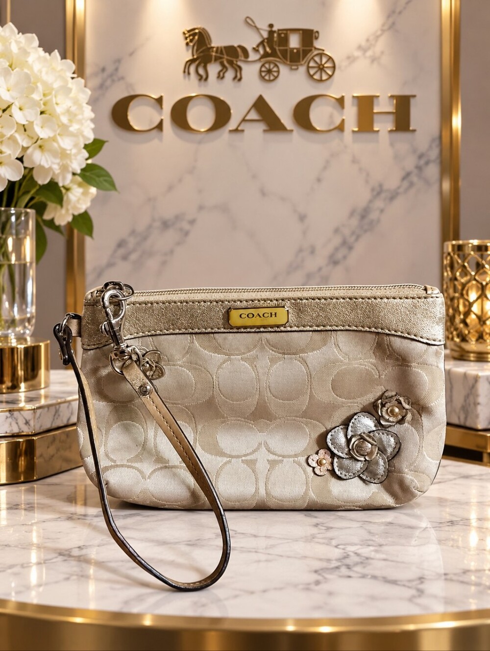 Coach Flower Wristlet